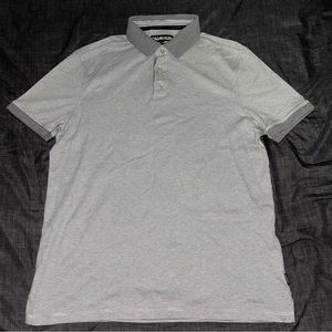 Calvin Klein gray and white cotton polo size medium